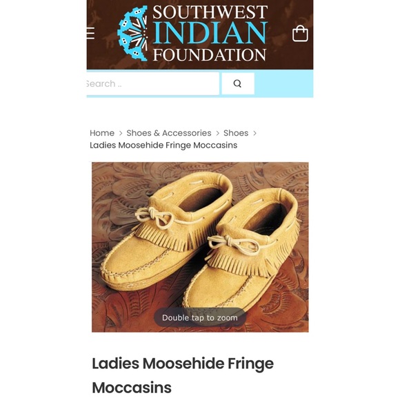 SOUTHWEST INDIAN FOUNDATION • Genuine Moosehide Leather Slip-On Fringe Moccasins - Picture 16 of 16